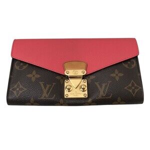 Louis Vuitton Portefeuille Pallas Monogram Rose Pink Long Wallet Brown x